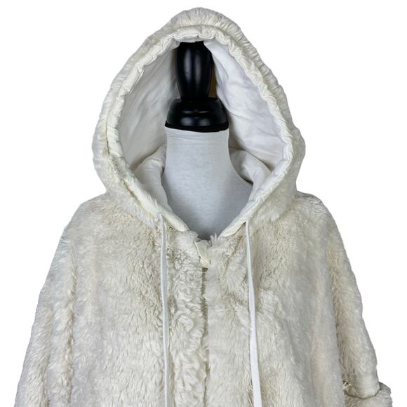 Free People Movement | Take a Moment Ivory Faux Fur Hooded Oversized Jacket - Picture 8 of 16
